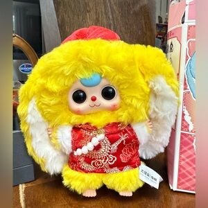 Baby Three Yellow and Red Plush Doll with the outfit